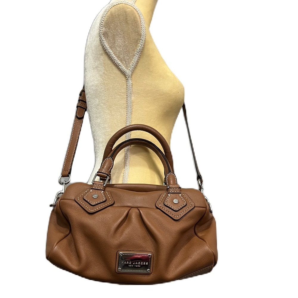 ★ Marc Jacobs Pebble Leather Camel Satchel/Crossbody Bag With Long Strap